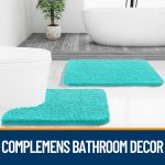 Buganda Bathroom Rugs 30x20, Quick Dry Machine Washable Chenille Bath Mats with Rubber Backing, Grey - Image 97