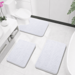 Buganda Bathroom Rugs 30x20, Quick Dry Machine Washable Chenille Bath Mats with Rubber Backing, Grey - Image 43
