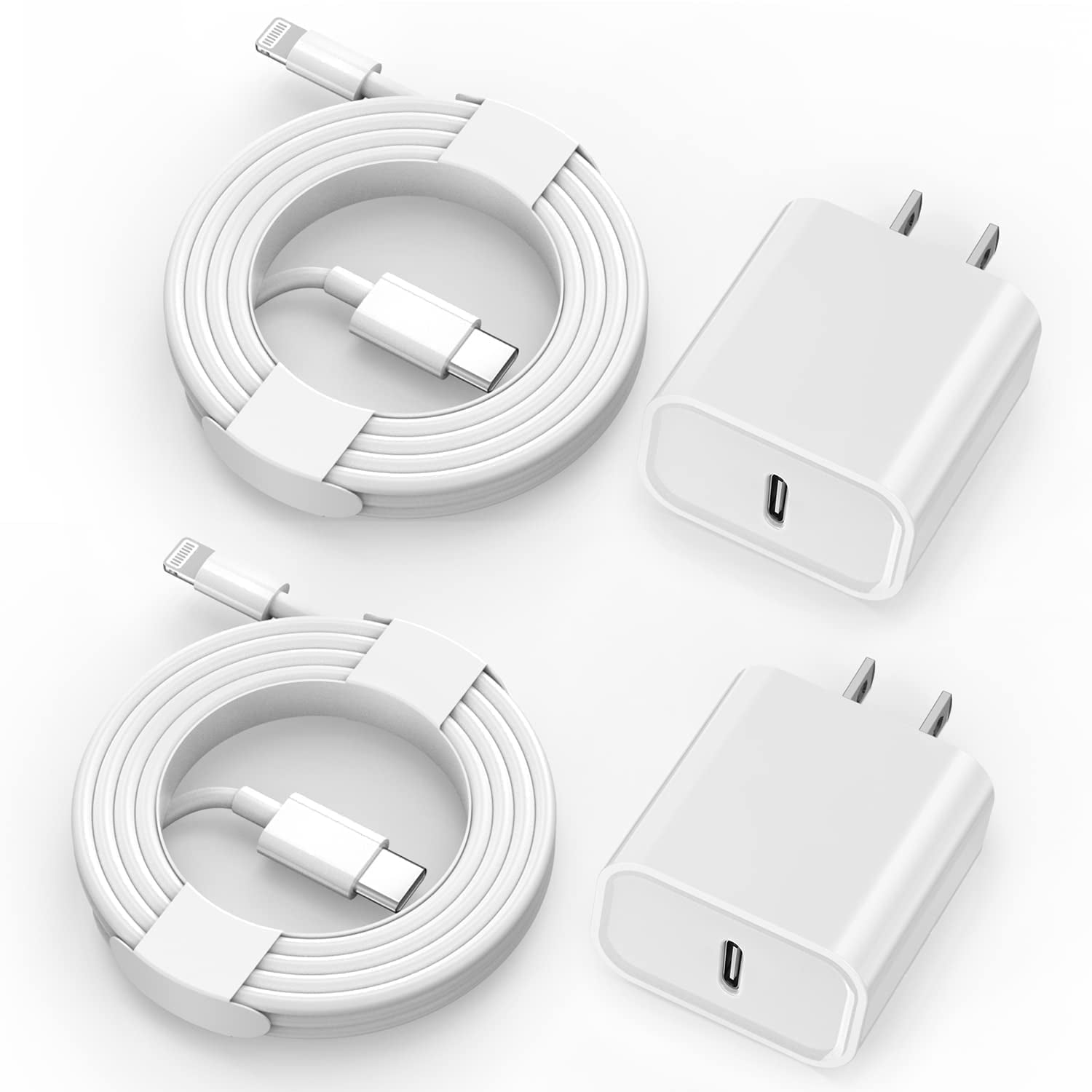 iPhone-Charger-Apple-MFi-Certified-2-Pack-20W-PD-White-Fast-Charger-Block-with-6FT-Lightning-Cable-for-iPhone-14-13-12-11_1392e8d0-f7ac-46e5-a6d1-960757c4c76a.7fca07e895a0615815c7b96ef610be29 iPhone Charger, 2 Pack 20W PD White Fast Charger Block with 6ft Fast Charging Cables Compatible with iPhone 14/13/12/11 - Image 1